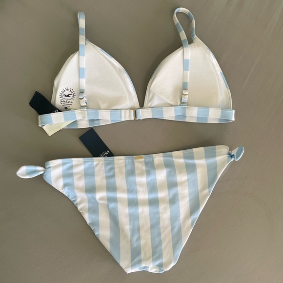 NWT Hollister Striped Bikini, Light Blue/White - Picture 2 of 6
